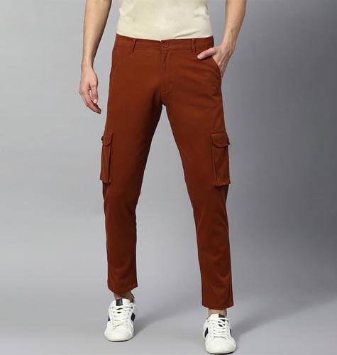 Men Cotton Tapered Fit Cargos Trousers